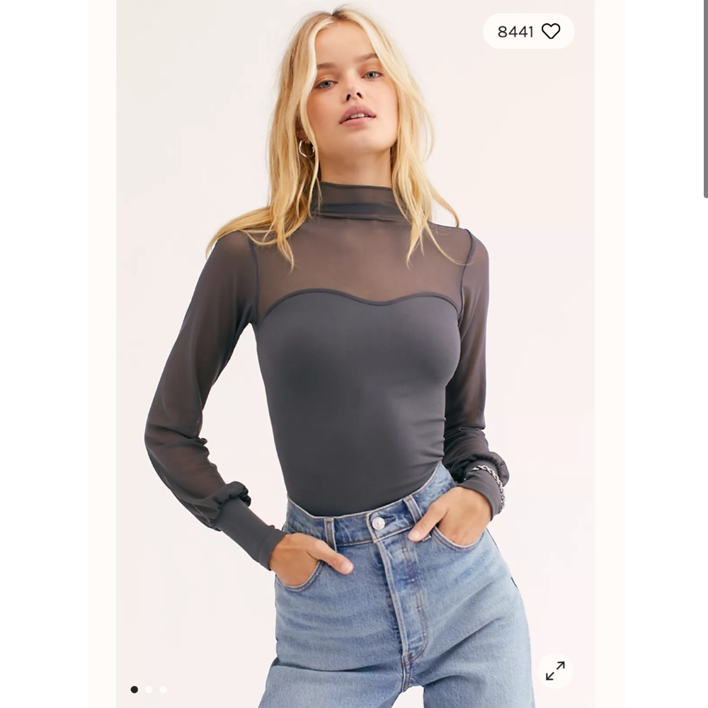 Free People Light Up Layering Top - Grey